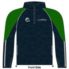 CS Clonshire Equestrian Half Zip Top (Navy Green White) Age 13-14